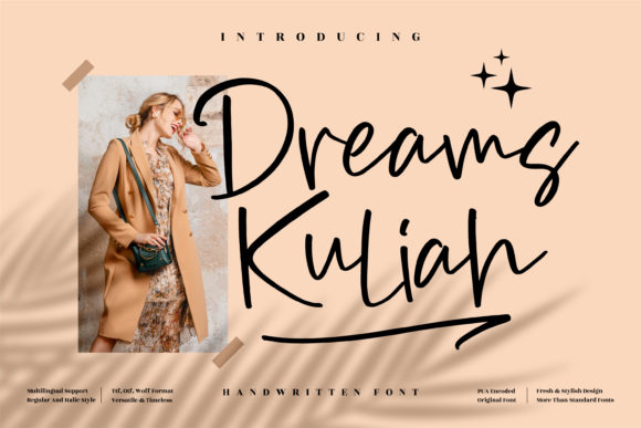 Dreams Kuliah: A Whimsical Script Font for Editorial Design