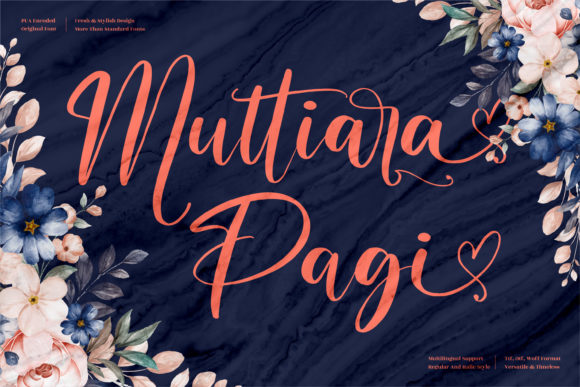 Muttiara Pagi: A Script Handwritten Font for Elegant Campaign Design